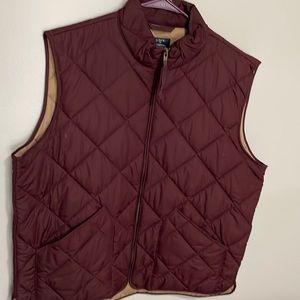 J. Crew Men’s Burgundy Quilted Vest XL